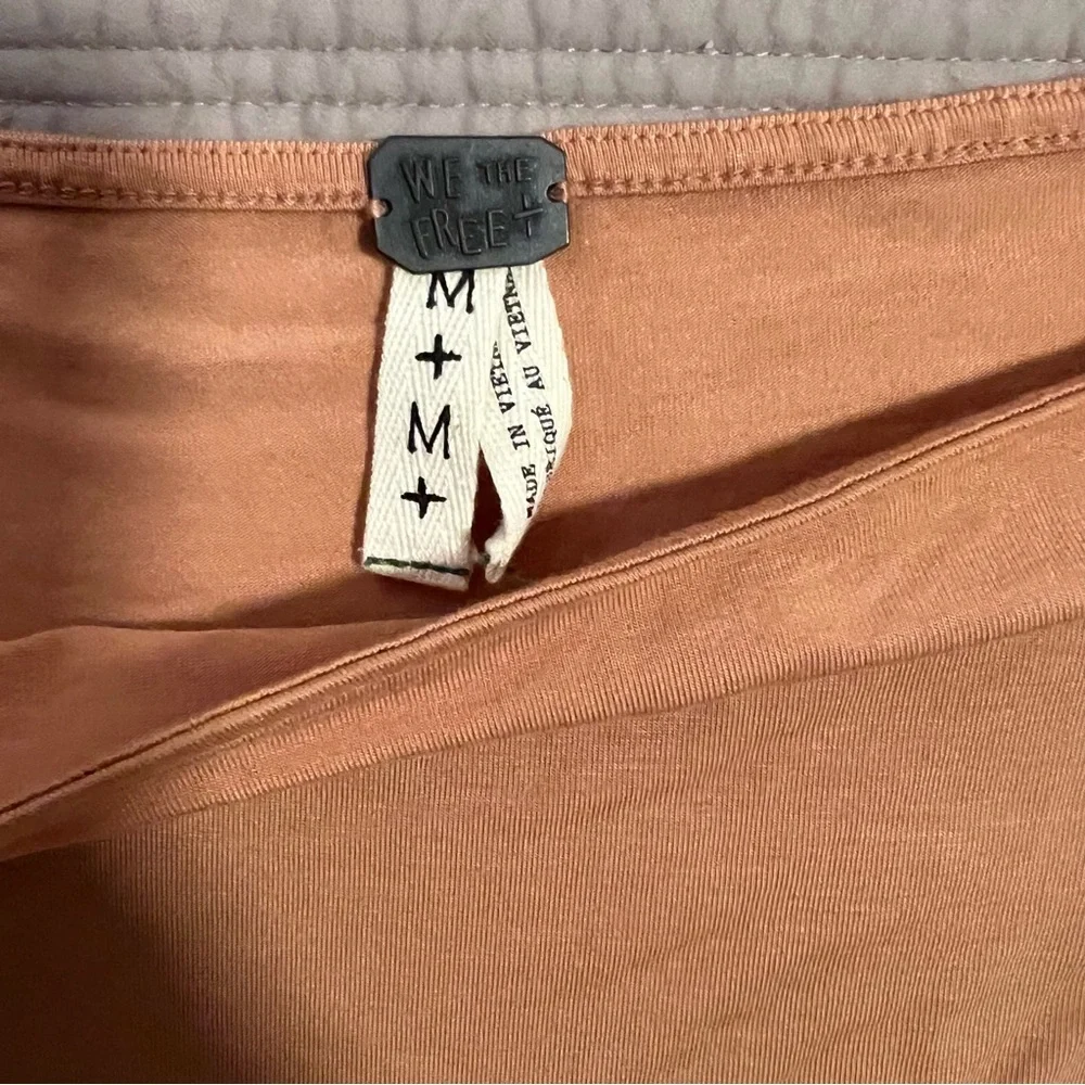 We The Free Tan Off-Shoulder Top bell Sleeves Birds of Paradise - Picture 3 of 8